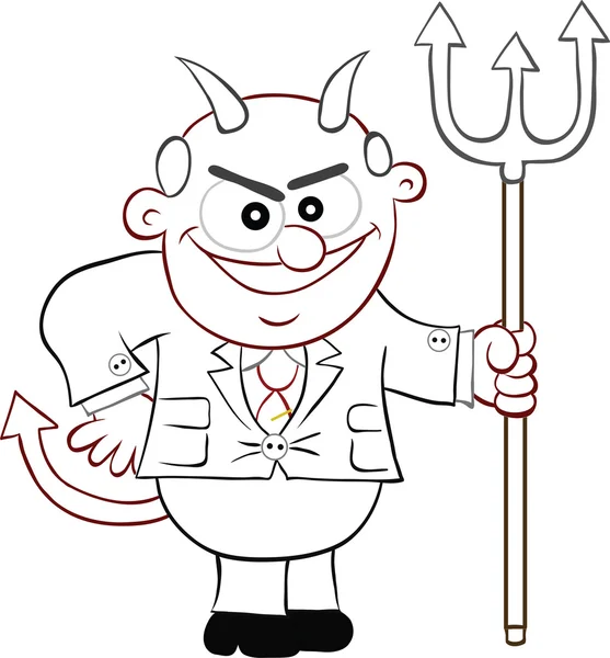 Business Cartoon - Boss Man Devil — Stock Vector