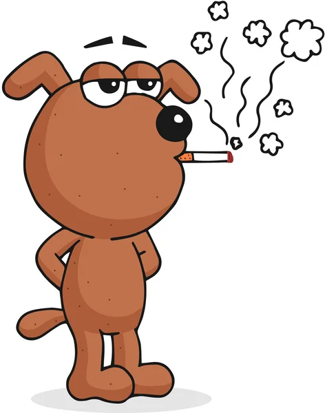 Dog Smoking — Stock Vector