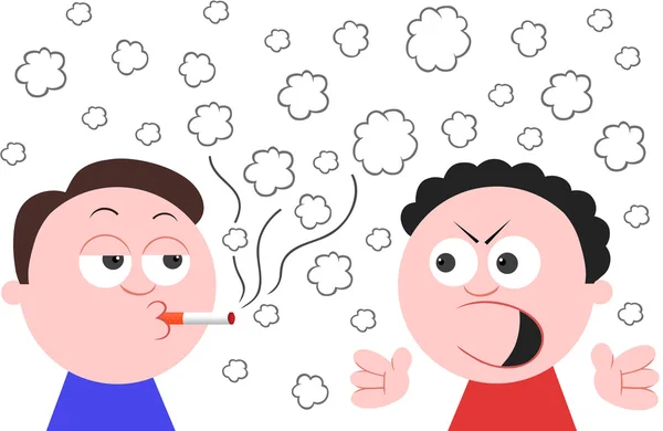 Курение и другой человек сердитый — стоковый вектор