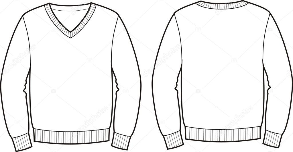 Jumper Drawing Clothes Winter Line Draw Coloring Sweater Printable