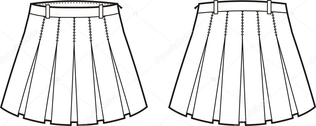 Pictures: pleated skirt | Pleated skirt — Stock Vector © pushinka11 ...