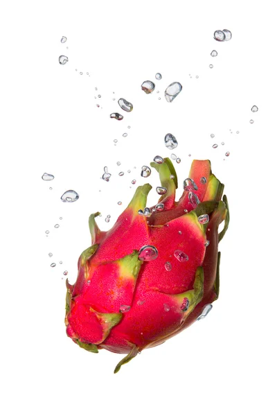공기 방울 물에 드래곤 과일 스톡 사진