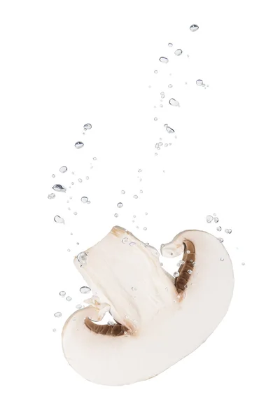 공기 방울 물에 버섯 스톡 사진