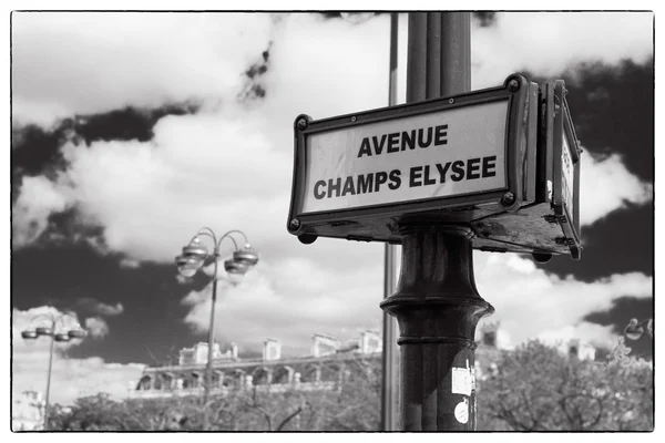 Champs-elysee sokak tabelası - Stok İmaj