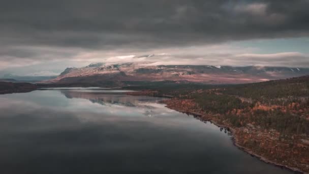 Lapso Tempo Paisagem Parque Nacional Sueco Stora Sjfallet Durante Outono — Vídeo de Stock