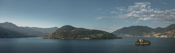 Panorama Montano Sul Lago Iseo Con Isola Loreto Monte Isola — Foto Stock