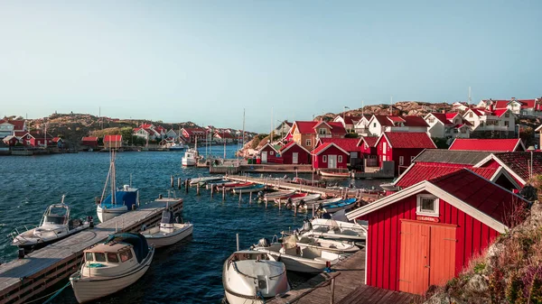 Harbor Coast Village Kyrkesund Archipelago Island Tjoern West Coast Sweden — стокове фото