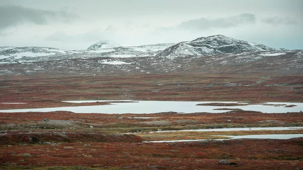 Krajina Jezery Horami Náhorní Plošině Stekenjokk Podél Wilderness Road Lapland — Stock fotografie