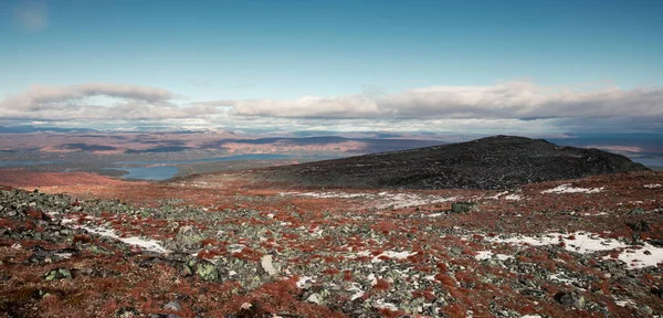 Landschaft Des Nationalparks Pieljekaise Herbst Mit Seen Und Bergen Lappland — Stockfoto