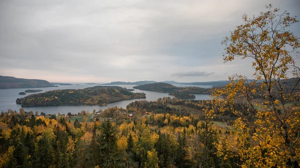 Landschapspanorama Met Eilanden Hoega Kusten Uitkijkpunt Roedklitten Zweden Herfst Met — Stockfoto