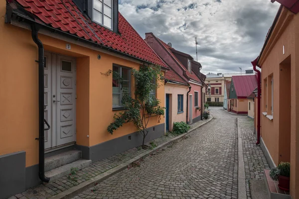 Maison Colorée Façades Rue Ystad Suède — Photo