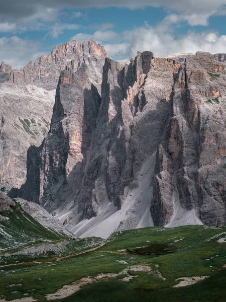Drei Zinnen Und Paternkofel Den Dolomiten Südtirol Sommer Mit Blauem — Stockfoto