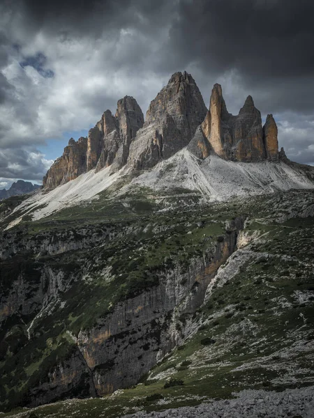 Mountain Panorama Three Peaks Mountain Summits Dolomite Alps South Tyrol — Stock Photo, Image