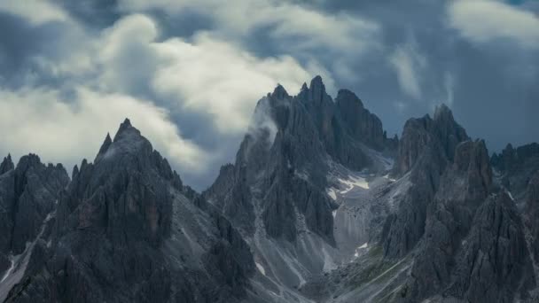 Timelapse Delle Cime Delle Alpi Dolomitiche Alto Adige Con Cielo — Video Stock