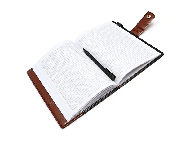 Black open notebook — Stock Photo, Image