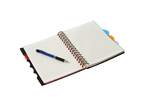 Black open notebook — Stock Photo, Image