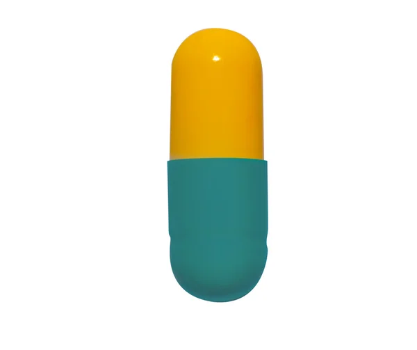 Una pillola giallo-blu — Foto Stock