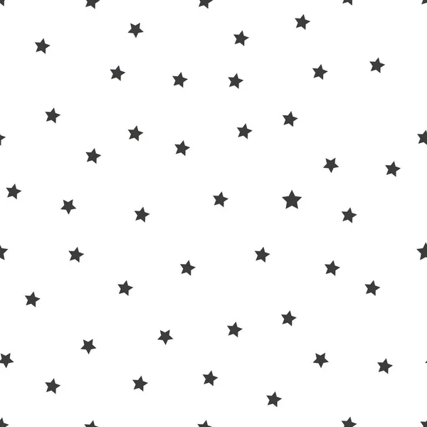 Patrón sin costuras con estrellas negras sobre fondo blanco. Ilustración vectorial . — Vector de stock