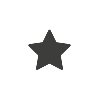 Yıldız Simgesi vektörü. Basit düz sembol. Beyaz arkaplanda mükemmel siyah resim çizimi.