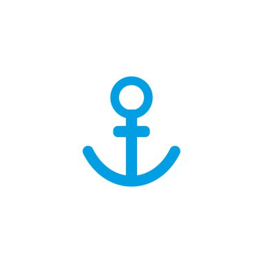 Beyaz arkaplanda ancor simgesi izole edildi. Vektör illüstrasyonu.