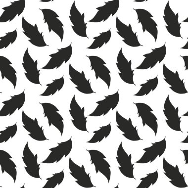 Sorunsuz tüy arka plan. Farklı şekillerle kuş tüyü. Sürekli desen