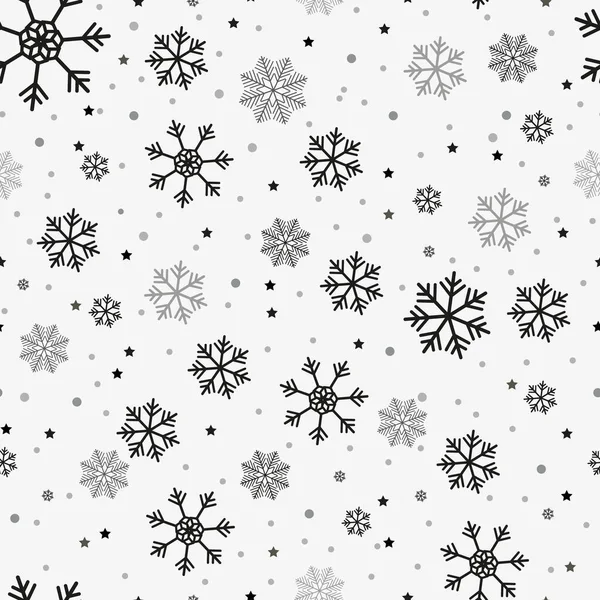 Patrón de copo de nieve - Patrón de vector de copo de nieve. Cada copo de nieve se agrupa individualmente para facilitar la edición . — Archivo Imágenes Vectoriales