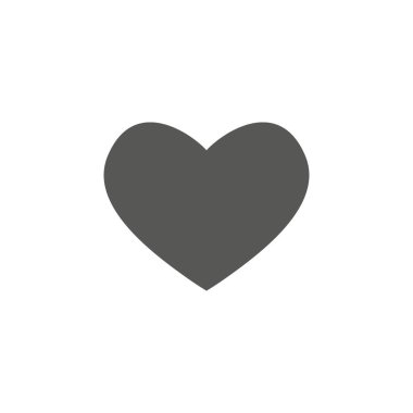 Kalp vektör simgesi, aşk sembolü. Sevgililer s gün işareti, beyaz arka planda, grafik ve web tasarım, logo için düz stil izole amblemi.