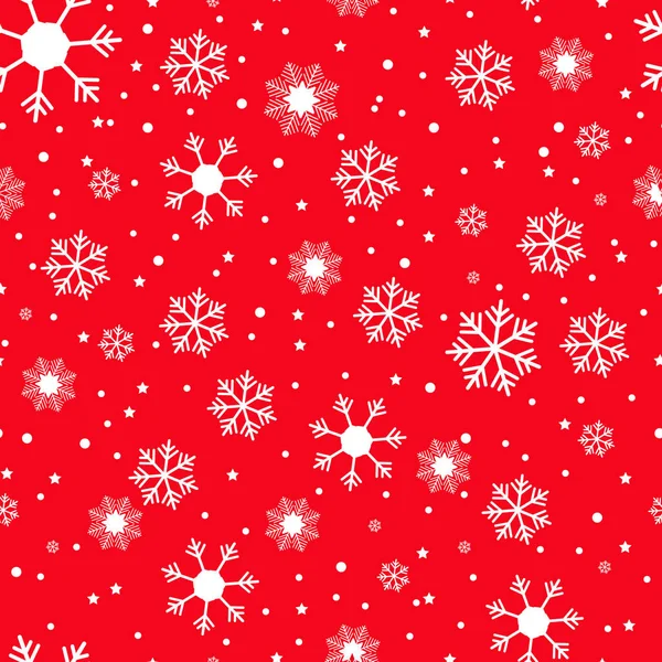Sneeuwvlok eenvoudige naadloze patroon. Abstract behang, verpakking decoratie. Symbool van de winter, Vrolijk Kerstfeest, Gelukkig Nieuwjaar viering Vector illustratie. — Stockvector