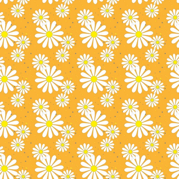 Fondo sin costuras con flores de margarita en amarillo. Ilustración vectorial . — Archivo Imágenes Vectoriales