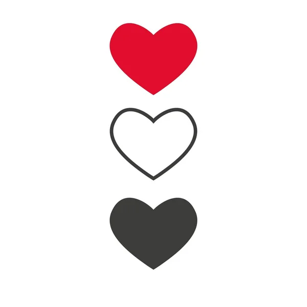 Kolekcja ilustracji serca, zestaw ikon symbolu miłości, wektor symbolu miłości. — Wektor stockowy