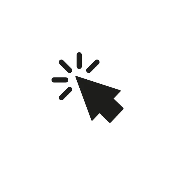 Cursor haga clic en icono. Clic en el ratón vector icono. Icono de puntero símbolo ilustración — Archivo Imágenes Vectoriales