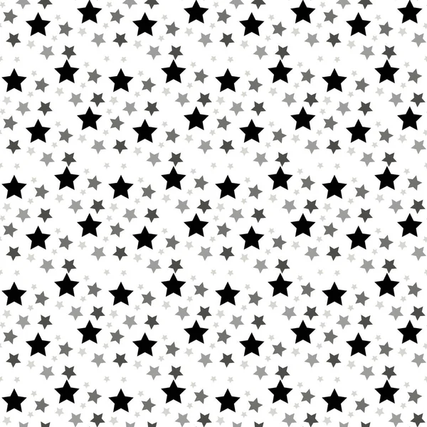 Patrón Sin Costuras Estrella Fondo Retro Blanco Gris Elementos Caóticos — Vector de stock