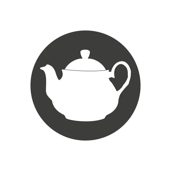 Teapot Vector Silhouette 아이콘 삽화는 배경에 분리되어 — 스톡 벡터