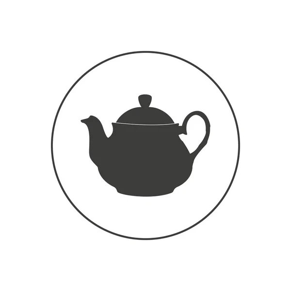 Çaydanlık Simgesi Vektörü Basit Tasarımı — Stok Vektör