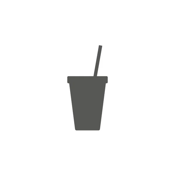 Уберите Значок Чашки Кофе Одноразовый Пластик Полистирол Знак Напитка Плоская — стоковый вектор