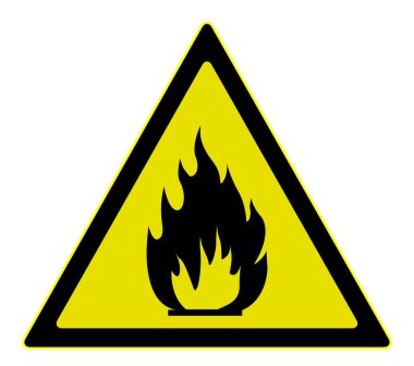 Warning sign of flammable materials clipart