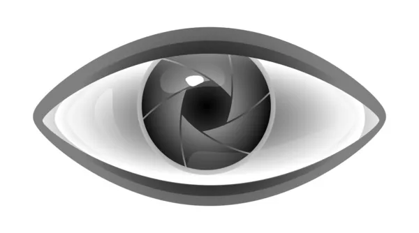 Illustrazione vettoriale dell'occhio otturatore della fotocamera — Vettoriale Stock