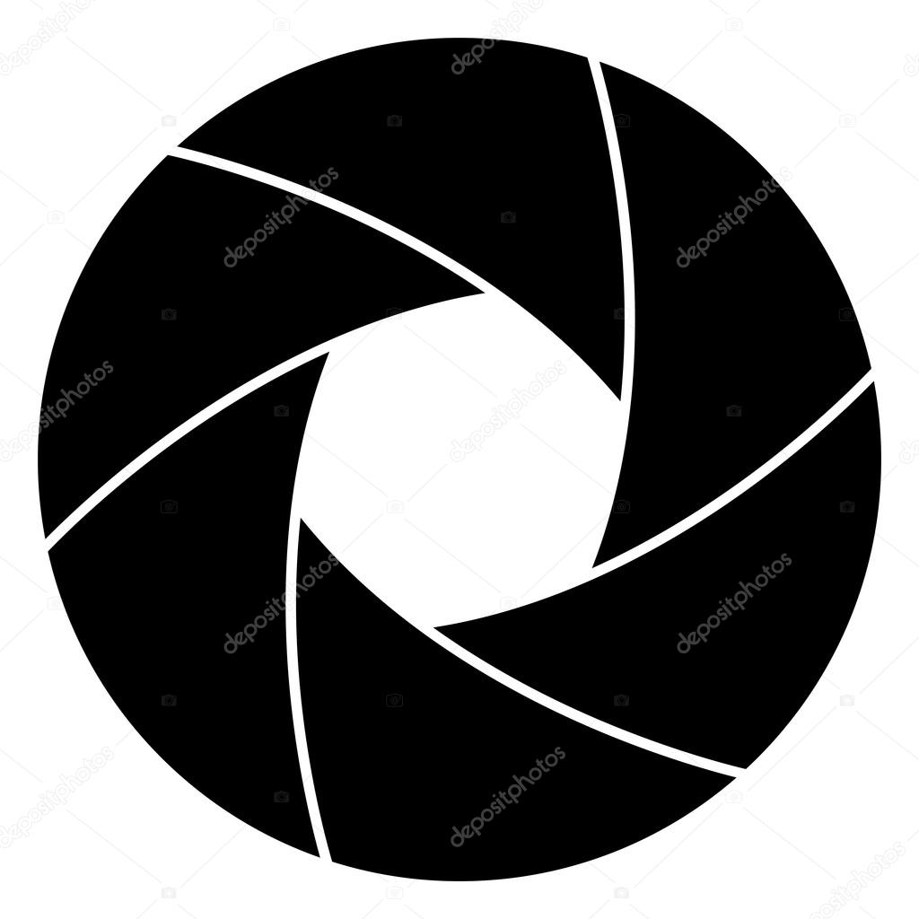 Vector illustration of camera shutter isolated on white background