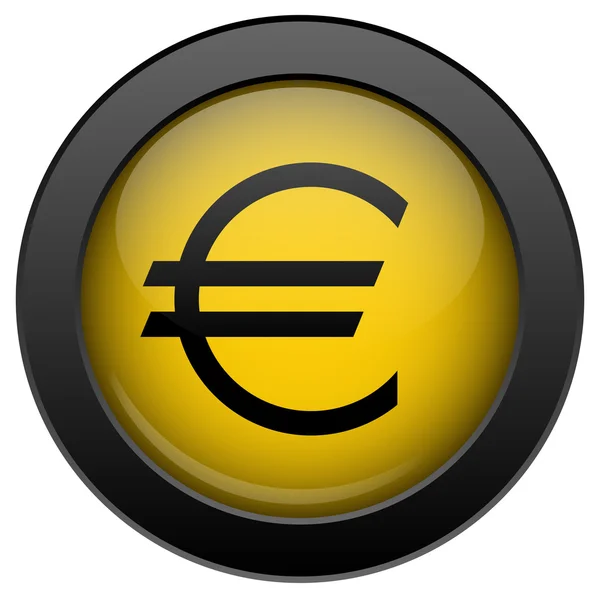 Yellow vector euro icon — Stock Vector