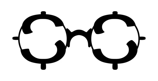 Cadre de lunettes vectorielles de dollar — Image vectorielle