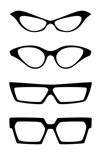 Set of extravagant vector spectacle frames — Stock Vector