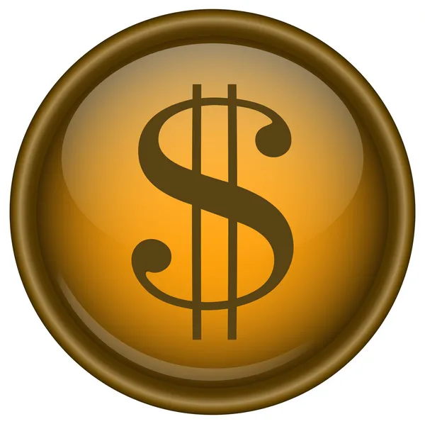 Ícone de dólar vetor dourado — Vetor de Stock