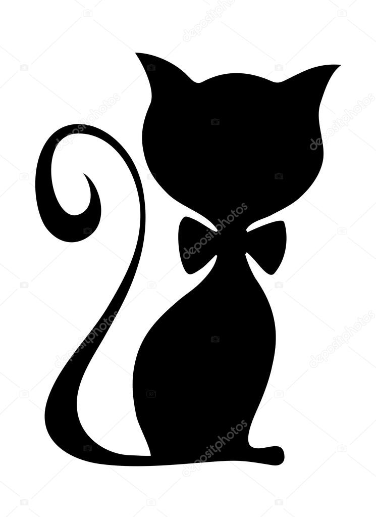 Silhouette of two cats Royalty Free Vector Image