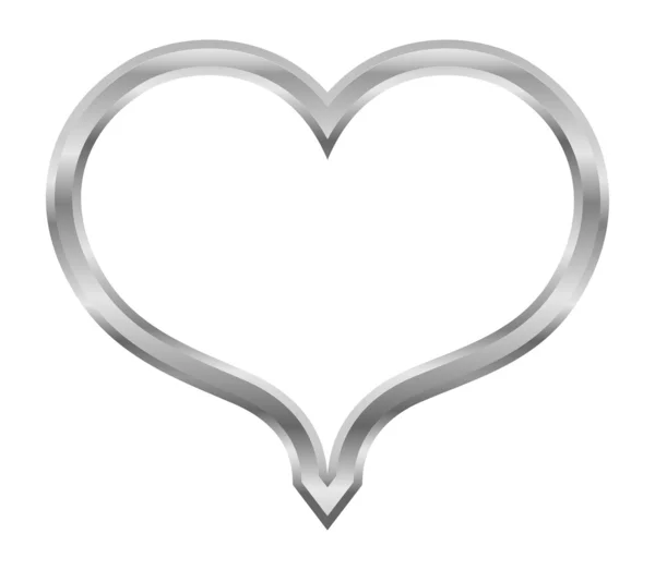Cadre vectoriel métallique en forme de coeur — Image vectorielle