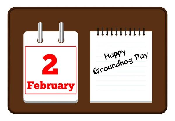 Vector illustration of groundhog day calendar — Stock Vector