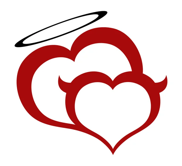 Wektor serca, zła i Świętego, ilustracja na Walentynki — Wektor stockowy