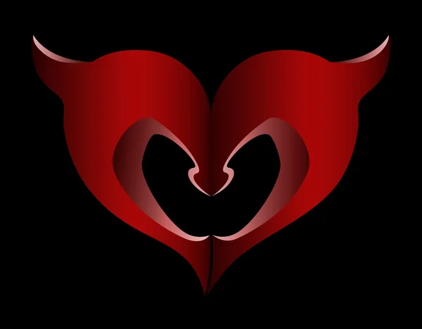 Vector illustration of evil heart, for Valentines day — Stock Vector