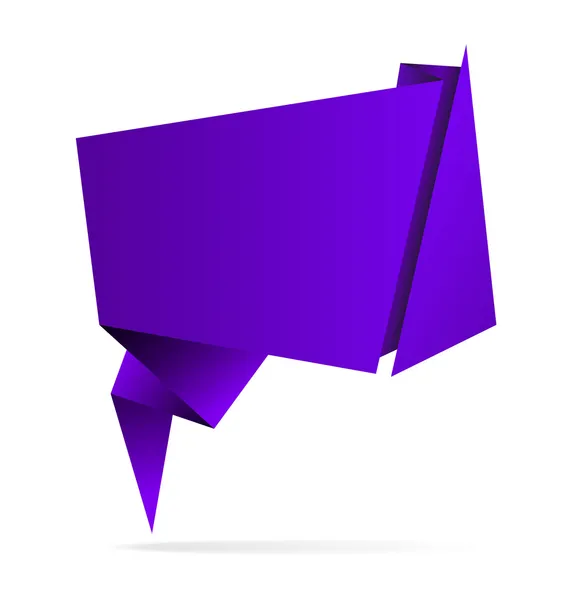 Paarse vector abstracte origami tekstballon, eps10 — Stockvector