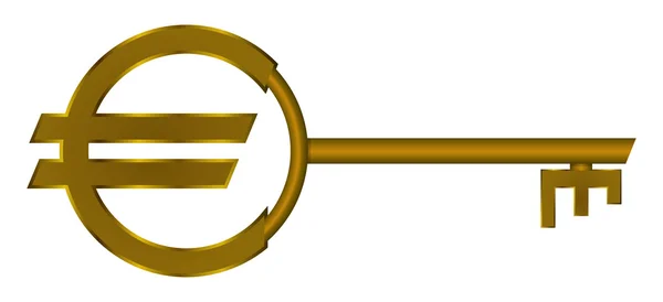 Euro simgesi şeklinde altın anahtar vektör çizim — Stok Vektör
