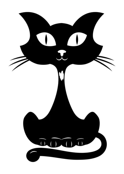 Ilustración vectorial de gato negro — Vector de stock